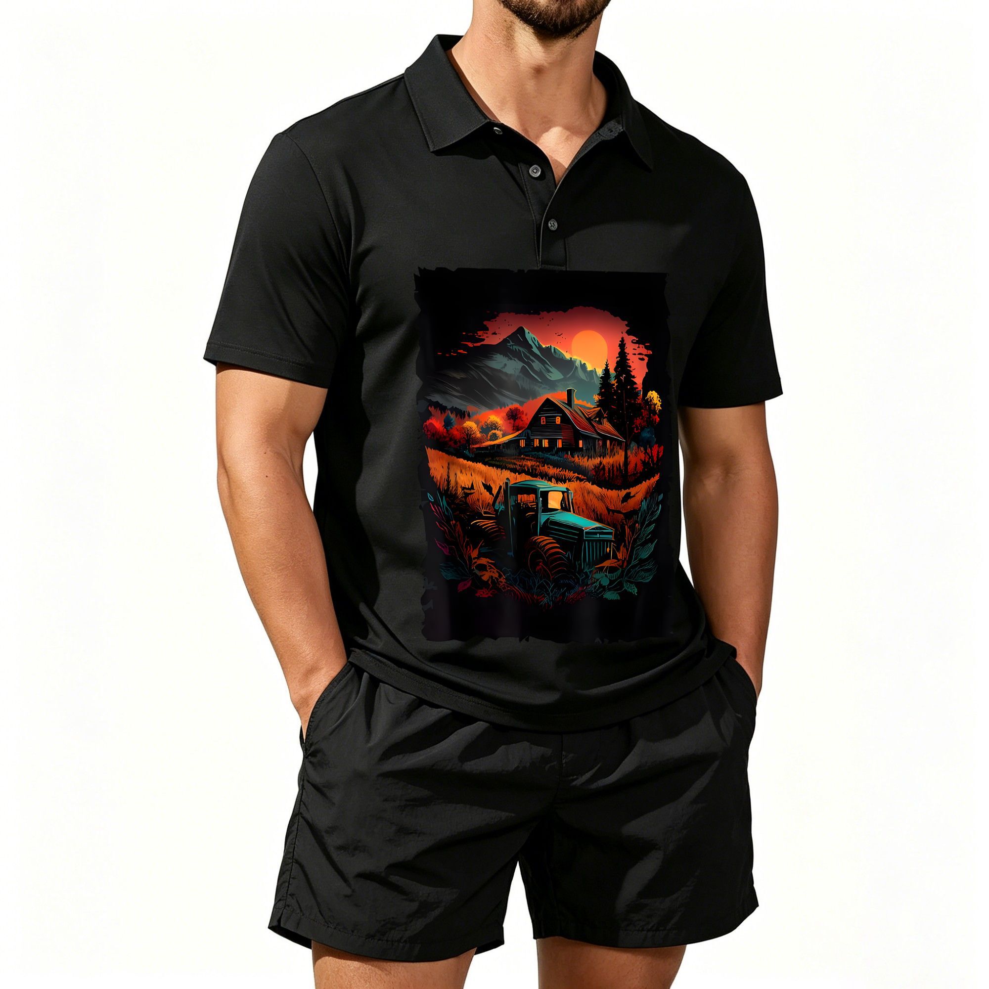 Farming A - Conjunto Masculino de Camisa Polo e